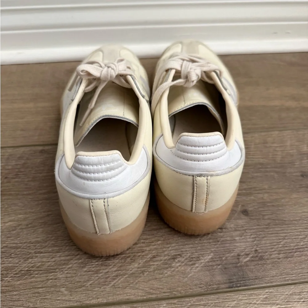 adidas Samba Cream & White Retro Suede Sneakers - Picture 5 of 8